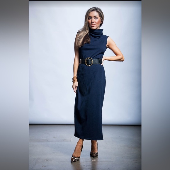 Garnish PDX Sleeveless Funnel Neck Dress, Size Large, Sustainable Handmade - Picture 8 of 10